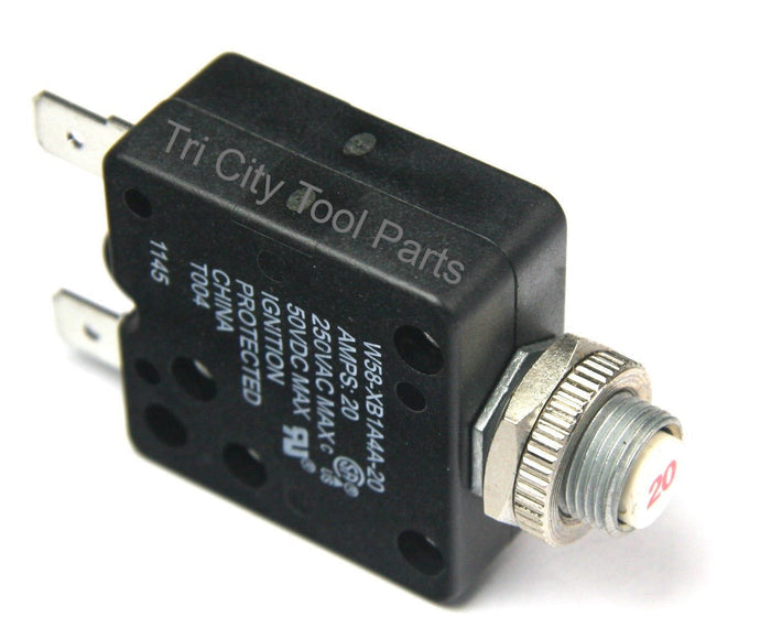 008030000F / U1013 Rolair Air Compressor Reset Circuit Breaker 20Amp