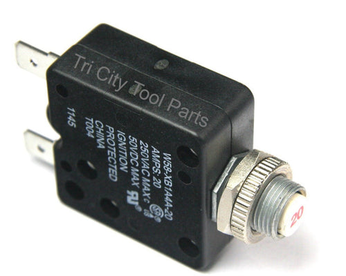 008030000F / U1013 Rolair Air Compressor Reset Circuit Breaker 20Amp