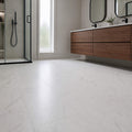Bianco Marble Rigid LVT Flooring in a bathroom setting.