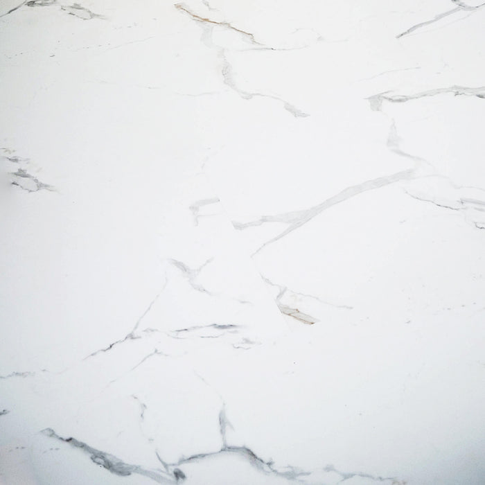 Close-up of the veins of a Bianco Marble Rigid LVT Floor Tile
