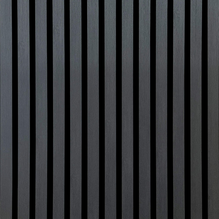 Close up of a Black Acoustic Slatwall Panel