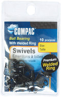 Black Welded Ball Bearing Swivels with Interlock Snap - #3 - 10/PK