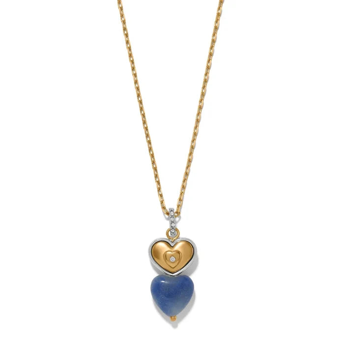 This Brighton One Heart Duo Heart Petite Necklace Features a charming duo-heart design, this petite necklace creates a graceful and meaningful look without overpowering your outfit.