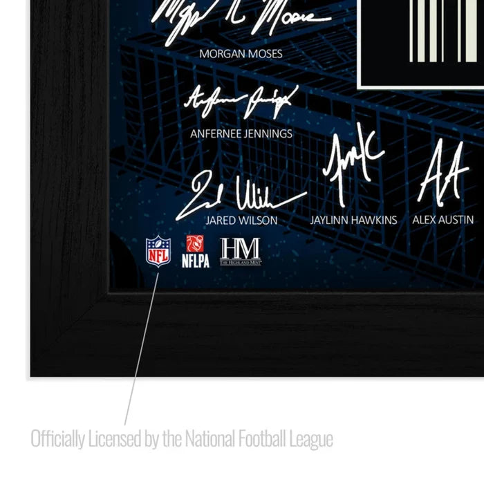 This New England Patriots 2026 AFC Champions Super Bowl LX Signature Ticket Frame is a premium collectible designed to celebrate the Patriots’ championship achievement.