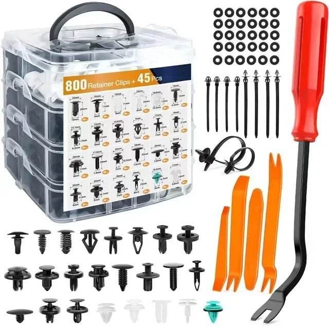 Car Bumper Retainer Fastener Kit Fender Rivet Clips - Autoxmatch