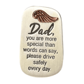 This Cathedral Art Dad Drive Safe Visor Clip attaches securely to most vehicle sun visors and offers a daily reminder to drive safely.