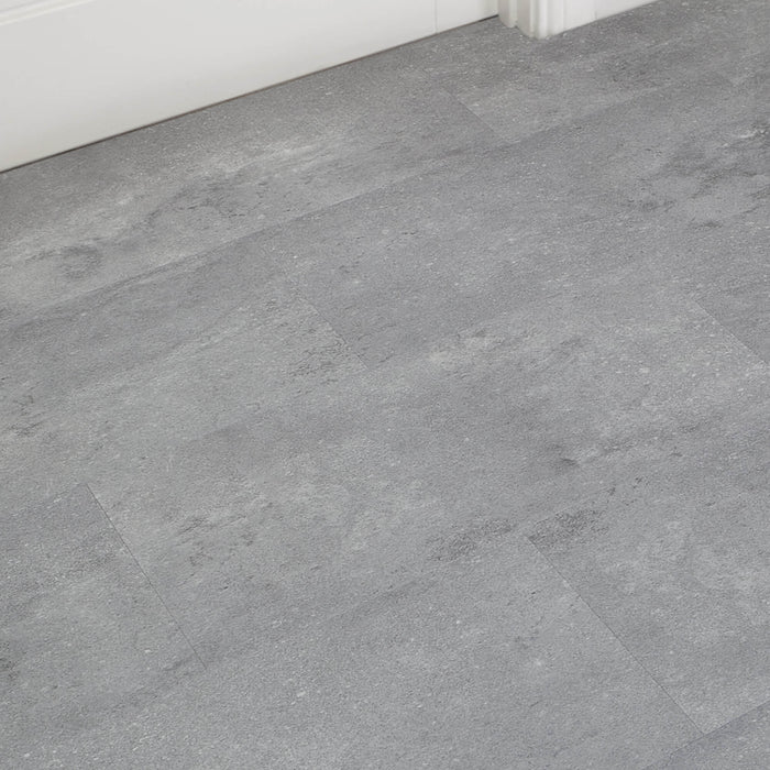 Claros Grey Rigid LVT Tile Flooring in a home setting