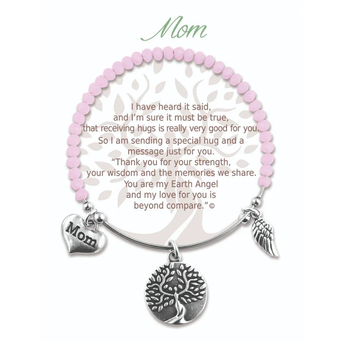 Mom bracelet featuring a delicate tree of life charm, symbolizing family and growth.