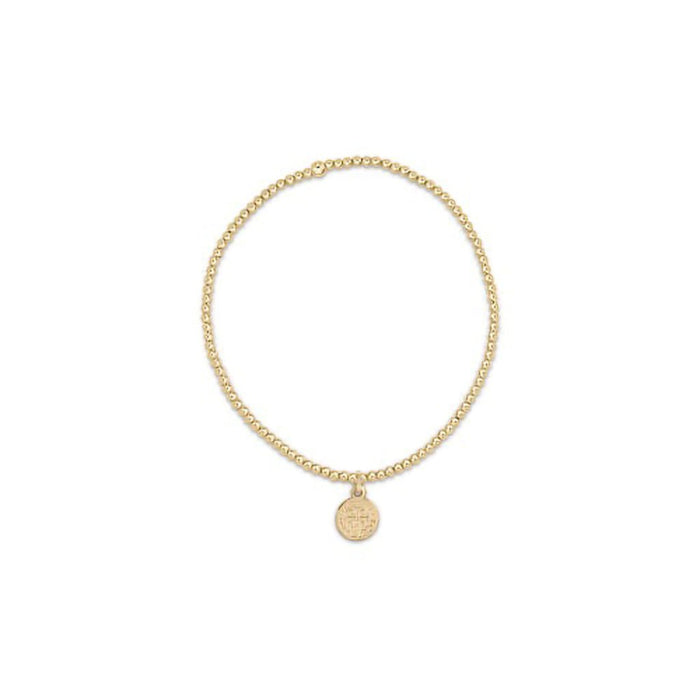 enewton design : Classic Gold 2mm bead bracelet - blessed small gold disc - enewton design : Classic Gold 2mm bead bracelet - blessed small gold disc