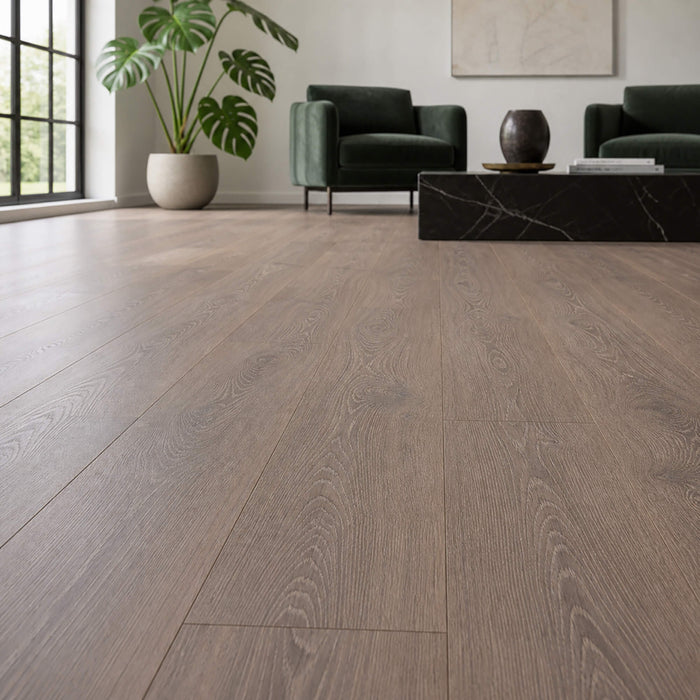 Everglades Oak Country laminate flooring in a waiting room setting.
