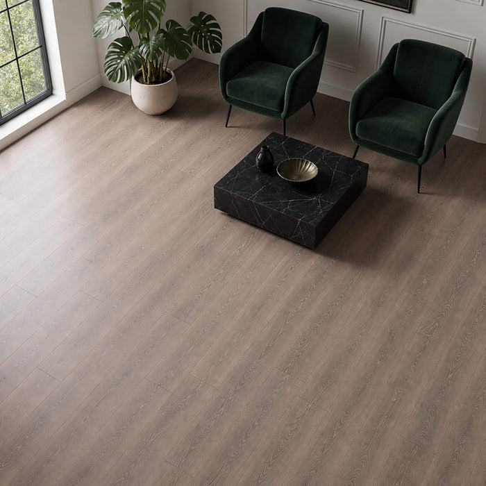 Everglades Oak Country laminate flooring in an internal waiting room setting.