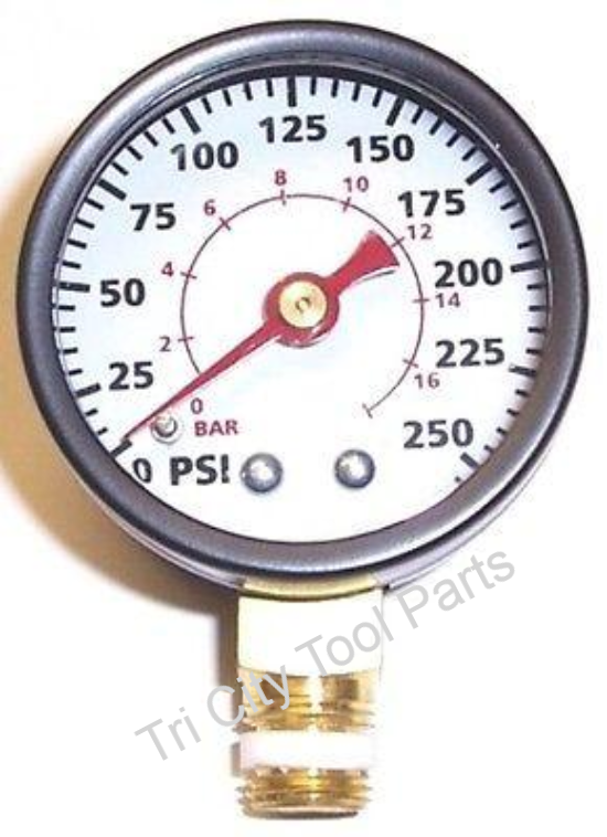 GA016300AV Campbell Hausfeld  Air Compressor Gauge 1.5"  250psi  1/8" NPT
