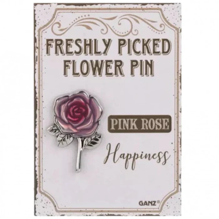 Brighten any look with the Ganz Pink Rose Flower Pin.
