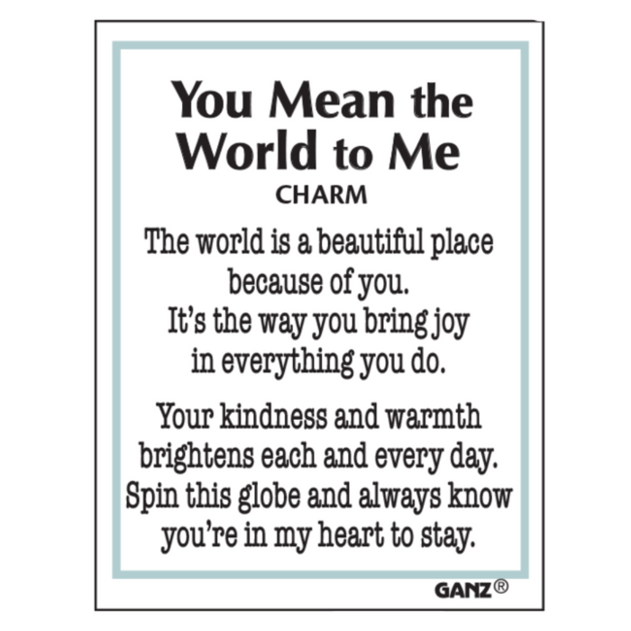 Ganz : You Mean the World to Me Spinning Globe Charms