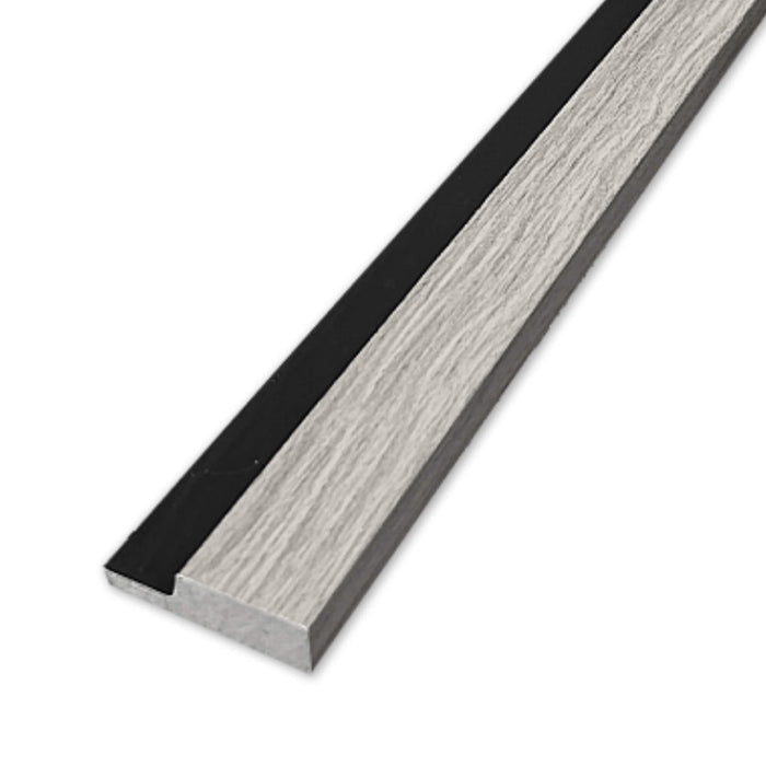 Grey Aqua Slatwall Right Trim on a white background