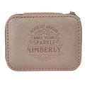 This H & H Gifts Rose Gold Travel Jewelry Box is personalised just for Kimberly.