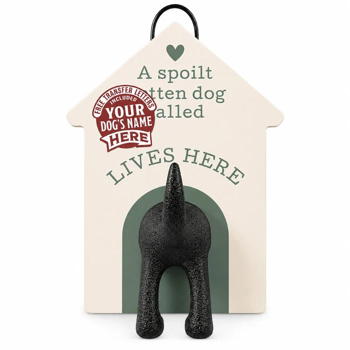 The History & Heraldry Personalised Dog Lead Hook in Blank Cream mounts easily beside your front door.