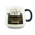 Ceramic mug featuring "I Will Write My Book" quote for writers, authors, and book lovers.