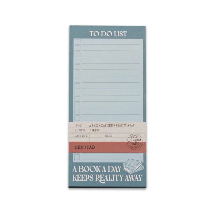 Half Moon Bay A Book A Day Keeps Reality Away Memo Pad for Notes, Lists, and Book Lovers