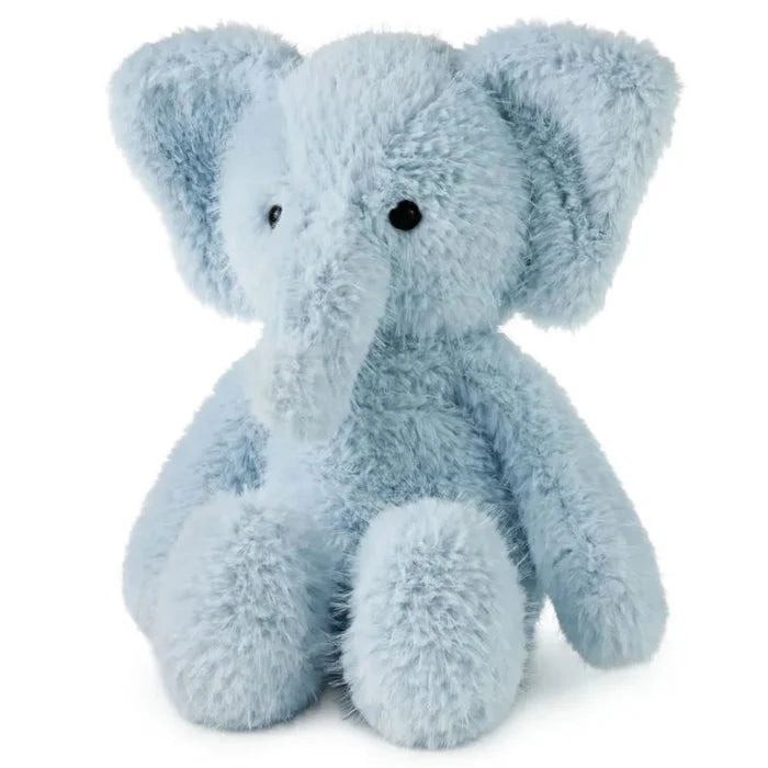 Plush elephant toy on a white background