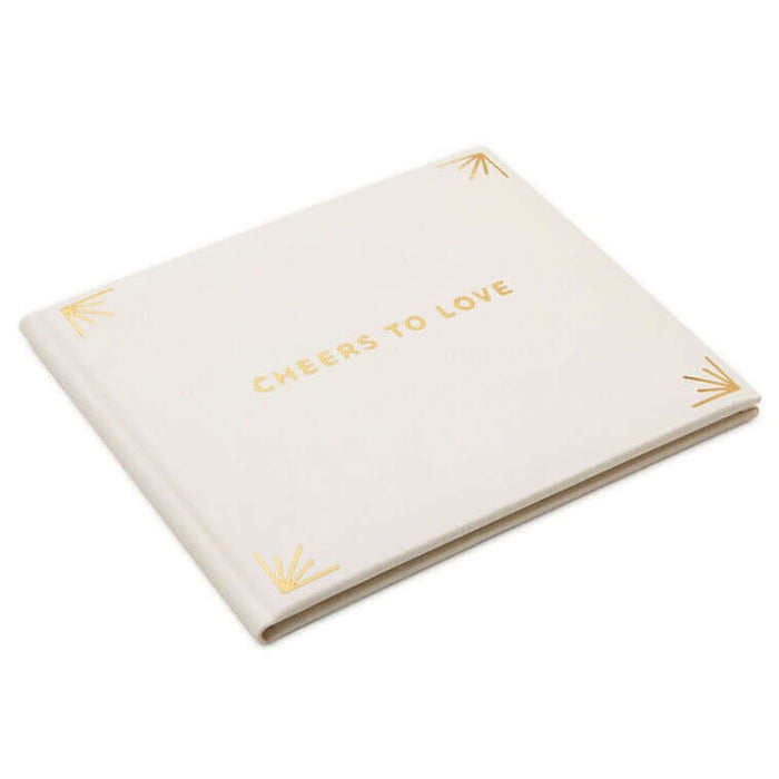 Hallmark : Cheers to Love Gold on Cream Linen Guest Book