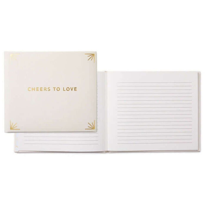 Hallmark : Cheers to Love Gold on Cream Linen Guest Book