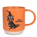 Hallmark Happy Hallowiener 16 oz. ceramic Halloween mug featuring an adorable dachshund design with a festive Halloween theme, perfect for coffee, tea, and seasonal beverages.