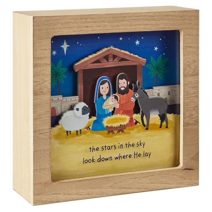 Hallmark : Manger Scene Musical Shadow Box With Light, 7x7