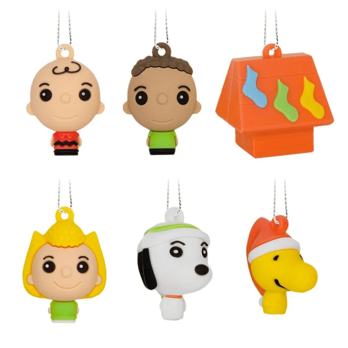 Mini Peanuts® Shatterproof Hallmark Christmas Ornaments Set of 6 featuring Charlie Brown, Snoopy, and friends for festive holiday tree decorating.