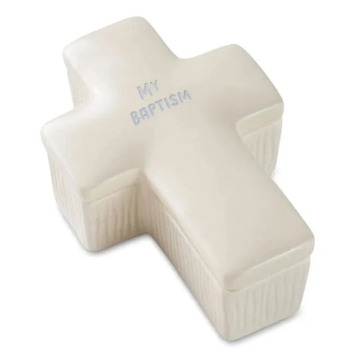 Star-shaped white object with 'My Baptism' text on a white background