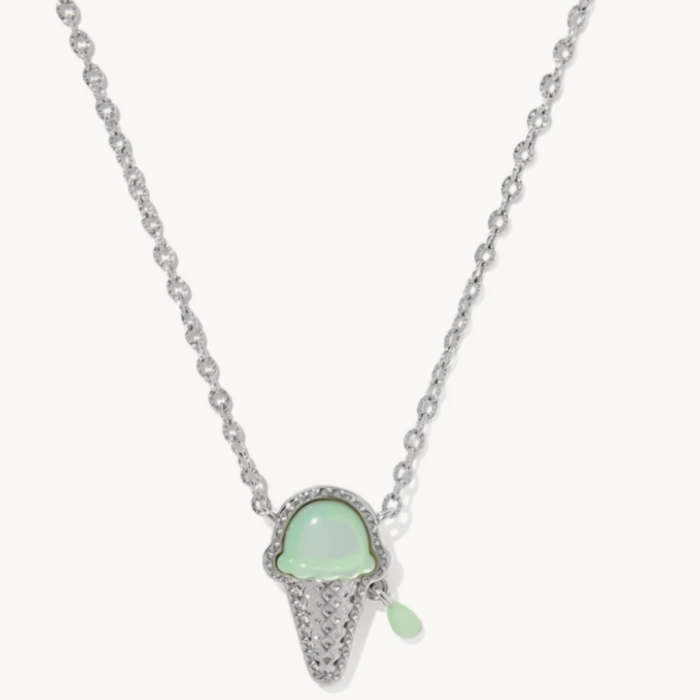 Kendra Scott : Ice Cream Silver Mint Pendant Necklace