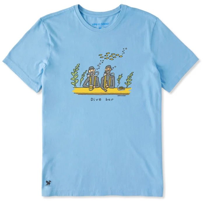 Men's Dive Bar short sleeve T-shirt featuring a dive bar-inspired graphic, crew neckline, and relaxed fit for comfortable everyday casual wear.