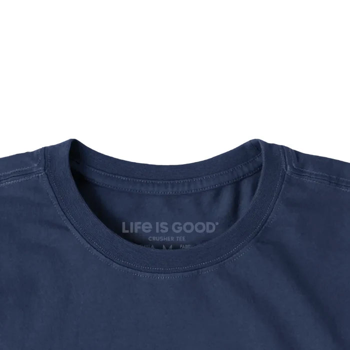 Men's Easily Distracted by Beer Can short sleeve Crusher T-shirt featuring a humorous beer can graphic, crew neckline, and relaxed garment-washed fit for casual everyday wear.