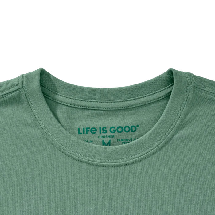 Men's Huge Baseball Fan short sleeve Crusher T-shirt featuring a baseball-themed graphic, crew neckline, and relaxed garment-washed fit for comfortable everyday wear.