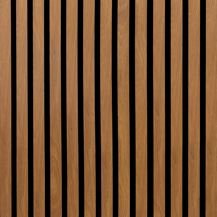 Close-up of a Light Walnut acoustic Slatwall Panel