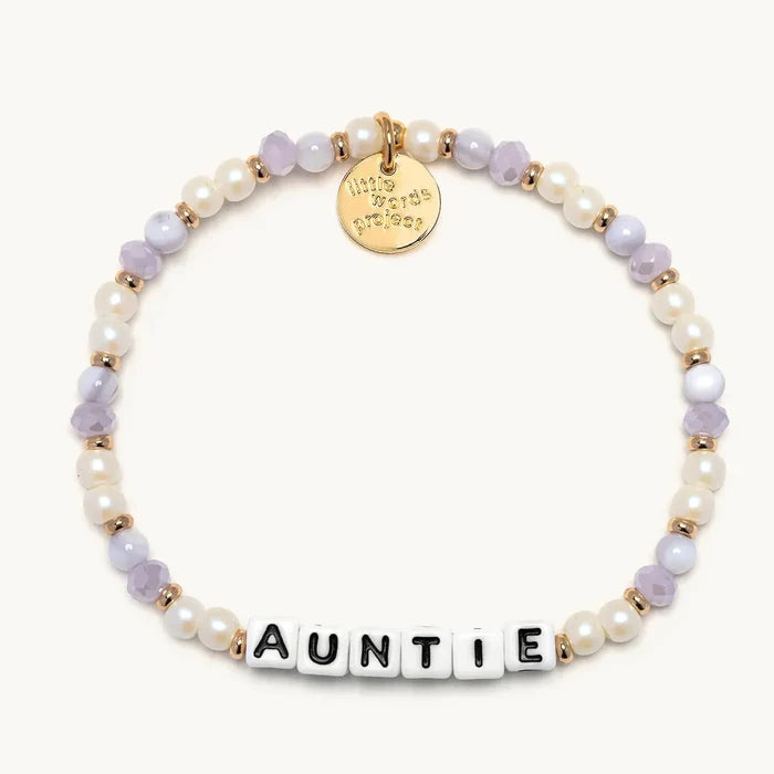 Little Words Project : Auntie White/Lavender Small Bracelet