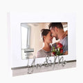 You & Me couple picture frame designed to display a 4x6 photo with a romantic and elegant style.