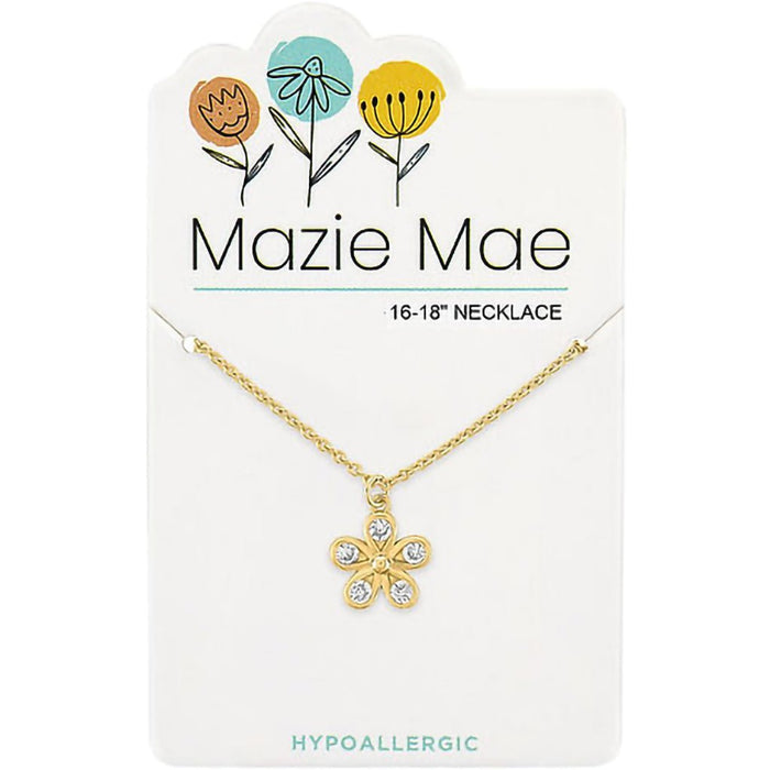 Center Court: Gold CZ Flower Mazie Mae Necklace - Center Court: Gold CZ Flower Mazie Mae Necklace