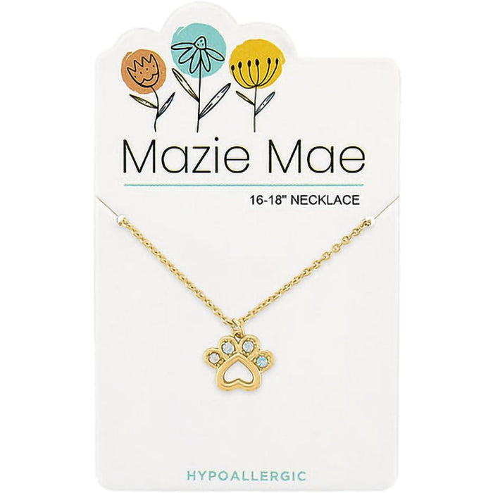 Center Court: Gold Opal Paw Print Mazie Mae Necklace - Center Court: Gold Opal Paw Print Mazie Mae Necklace