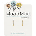 These Mazie Mae Hypoallergenic Gold CZ Bar Studs deliver sleek, modern style for every day.