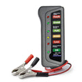 Car battery tester with clamps on a white background