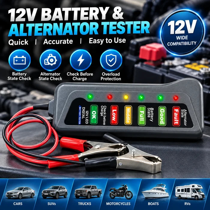 Mini Digital 12V Car Battery & Alternator Tester