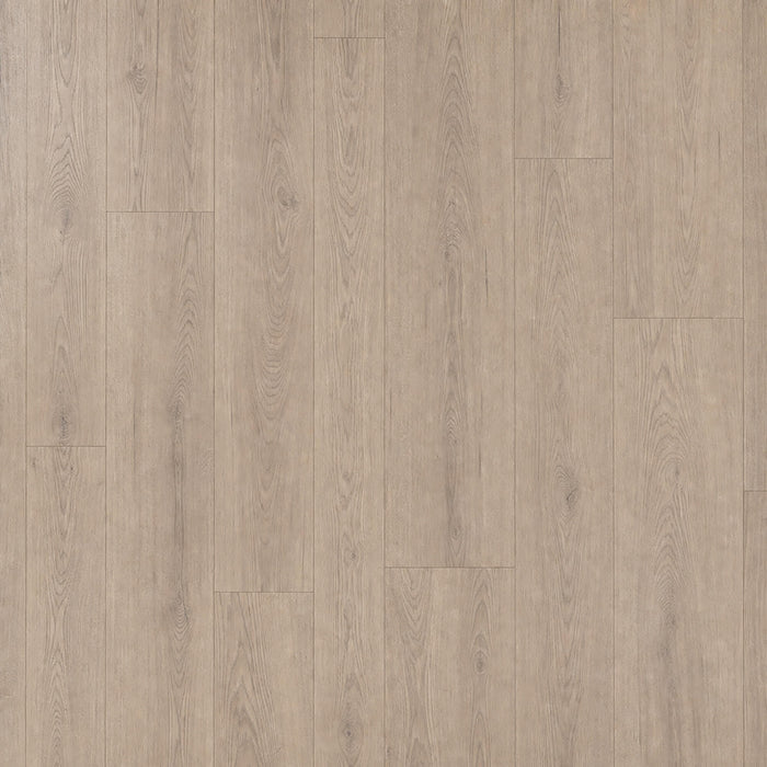 Elevated view of Mushroom Carpenter Oak laminate flooring.
