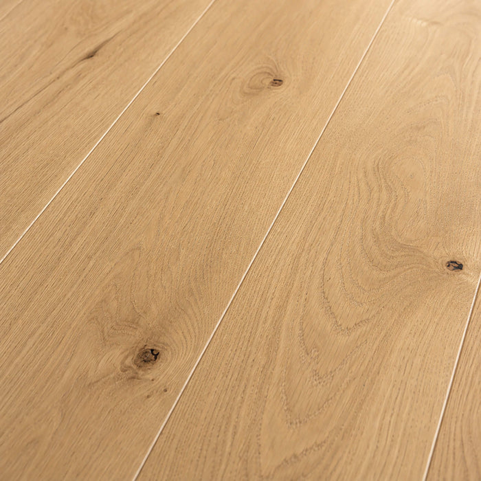 Close-up of Natural Oak UV Oiled 150mm engineered wood flooring with visible grain and texture.
