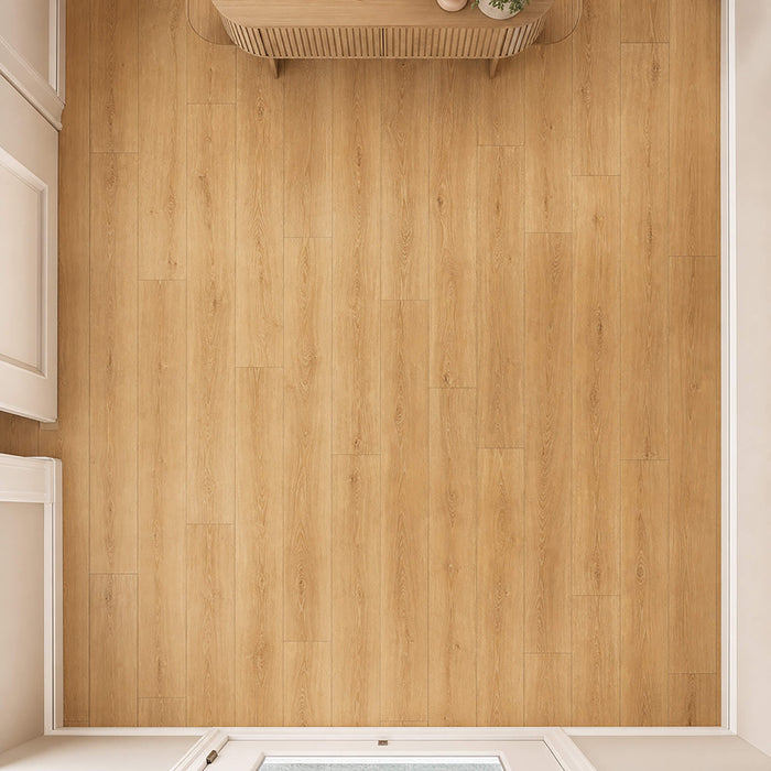 Elevated view of New England Oak Prestige laminate flooring.