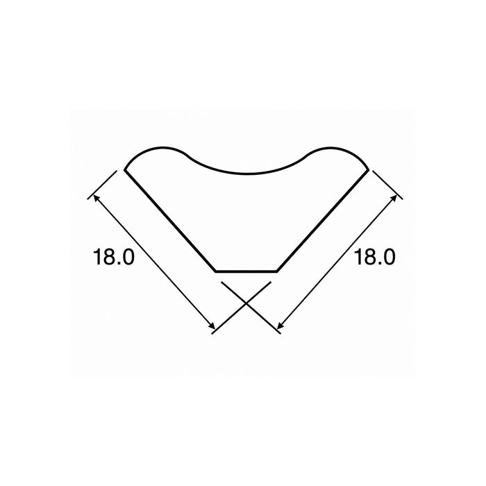 Technical drawing of a Scotia trim on a white background.