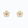 These Periwinkle Delicate Open Gold Flower Earrings features an airy open-flower design with elegant gold-tone detailing.