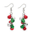 Periwinkle Festive Holiday Bells Earrings featuring charming bell designs for adding a cheerful touch to Christmas and winter outfits.