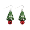 Periwinkle Glitter Trees with red jingle bells, featuring a sparkling holiday design for festive Christmas decorating.