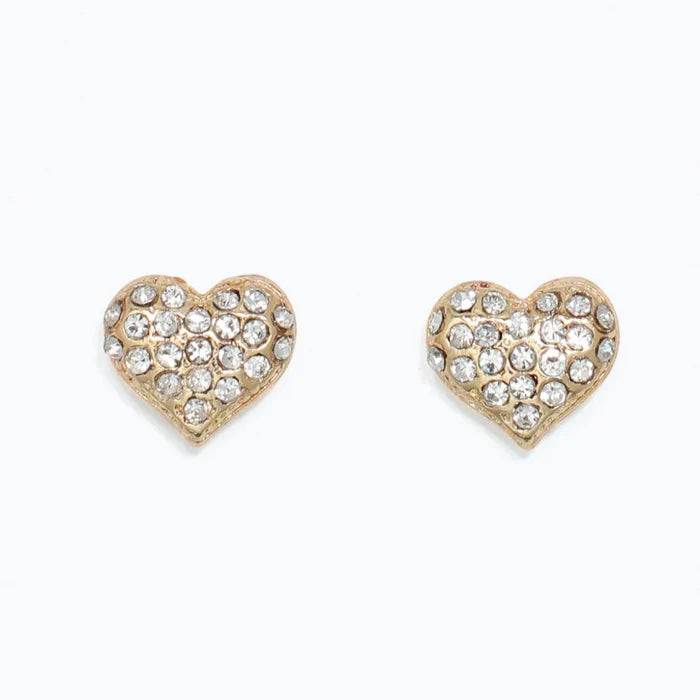 These Periwinkle Gold Clear Crystal Heart Earrings features a graceful heart-shaped design with clear crystal accents that catch the light beautifully.